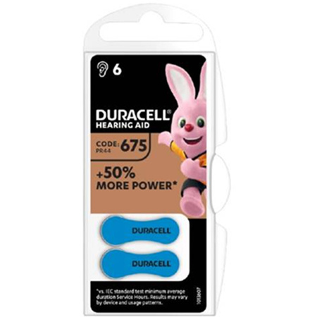 BATERIE do aparatu słuchowego Duracell DA675 BL6