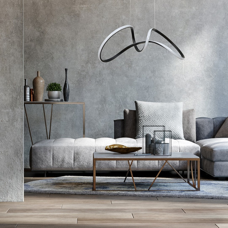 Lampa Wisząca Sufitowa TESORO Czarna 48W LED Milagro