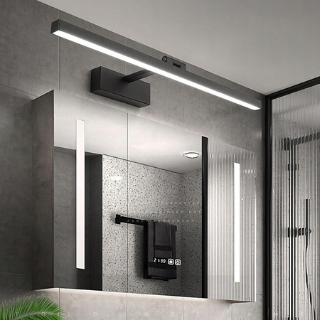 Kinkiet LED Lampa Ścienna Nad Lustro 12W 600lm 4000K 116° Czarny 50cm Lappa Masterled