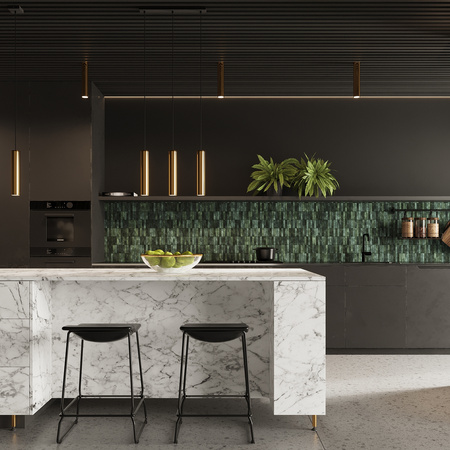 Lampa Sufitowa Wisząca Zwis 2x GU10 Żyrandol Tubularna Złota Połysk Nowoczesna Lagos Sollux