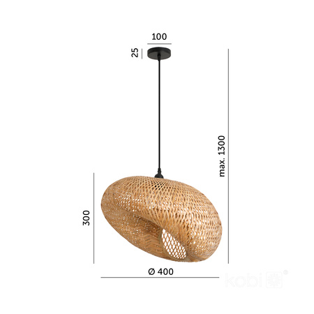 Lampa Wisząca Dekoracyjna Zwis Bambusowa E27 Boho Bemidi Kobi