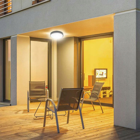 Plafon Panel LED Łazienkowy Lampa 18W 1800lm 4000K IP44 23cm Okrągły Czarny