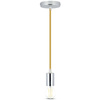 Lampa Wisząca Oprawa E27 Chromowy klosz z beżowym kablem VT-7338 V-TAC