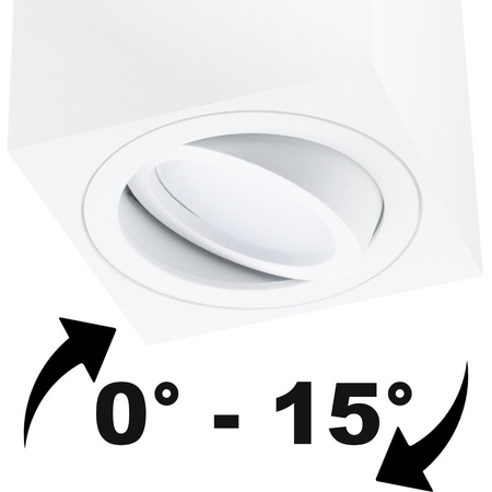 Oprawa Natynkowa HALOGENOWA Tuba Spot Ruchoma Kwadratowa Biała 50mm + Wkład LED 7W 4000K AMAT-S LUMILED