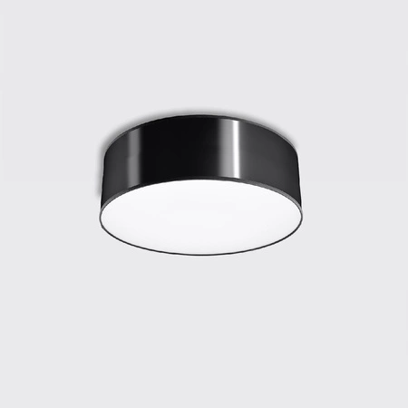 Lampa Sufitowa Plafon E27 Okrągła Czarna Minimalistyczna Arena Sollux