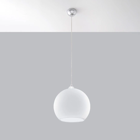 Lampa Sufitowa Wisząca Zwis Kula E27 Okrągła Biała Minimalistyczna Ball Sollux