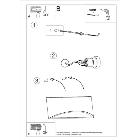 Lampa Ścienna Kinkiet G9 Półokrągła Biała Nowoczesna Vixen Sollux
