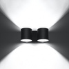 Lampa Ścienna Kinkiet 2x G9 Cylindryczna Czarna Nowoczesna Orbis Sollux
