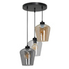 Lampa wisząca SANTIAGO MIX 3xE27 Klosz Transparentny Przydymiony Bursztynowy MLP6614 Metal + Szkło