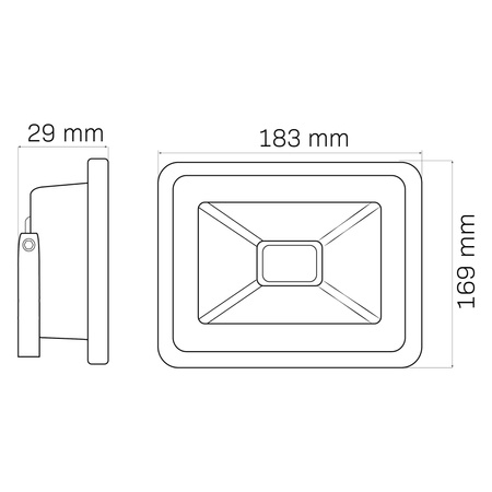 Naświetlacz LED 50W 4000lm 6500K 120° IP65 Czarny GOLDLUX (Polux)