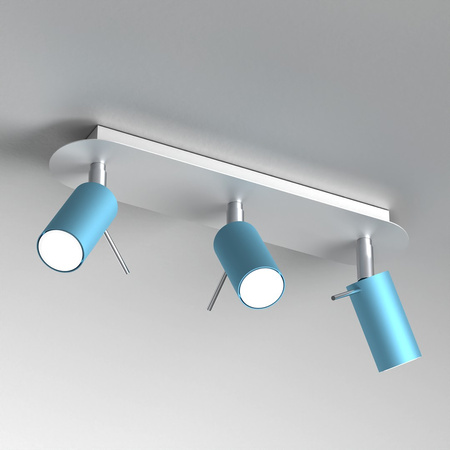 Lampa Sufitowa PRESTON Niebieska Biała 3x mini GU10 Milagro