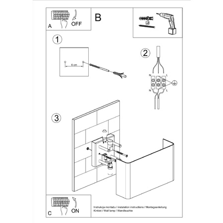 Lampa Ścienna Kinkiet 2x G9 Prostokątna Biała Nowoczesna Copertura Sollux