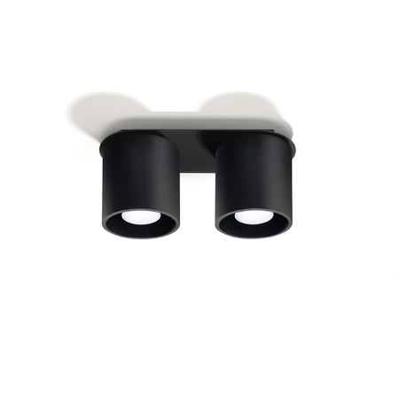 Lampa Sufitowa Oprawa Natynkowa 2x GU10 Cylindryczna Czarna Nowoczesna Orbis Sollux