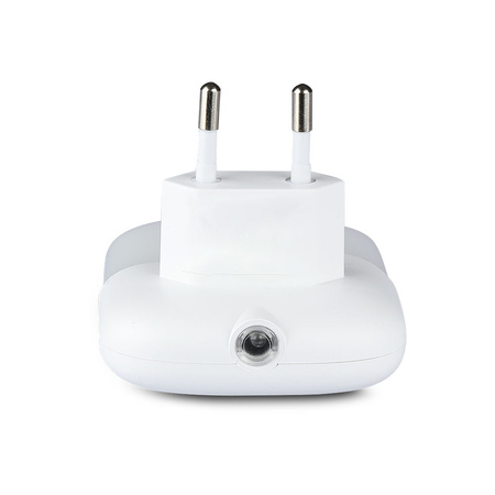 Lampka orientacyjna Lampka nocna LED 0.45W 3000K Z czujnikiem zmierzchu i portem USB Kwadratowa Biała Samsung Chip VT-84 V-TAC