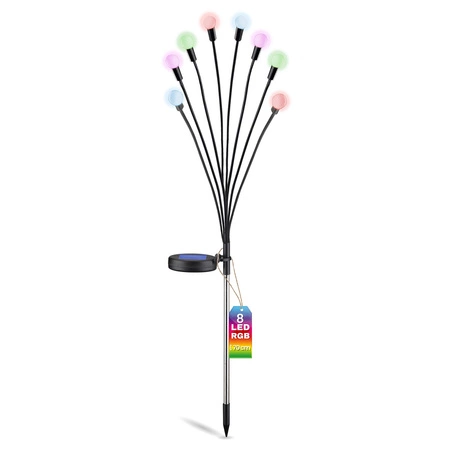 Lampa Solarna Ogrodowa LED TULIO Wbijana Dekoracyjna Dmuchawiec Kuleczki RGB LUMILED