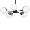 Lampa Sufitowa Żyrandol SFERA Czarna Chrom 5xE14 Milagro
