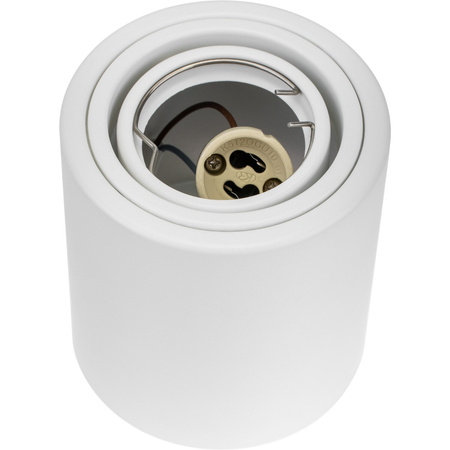 Oprawa Natynkowa HALOGENOWA Aluminiowa Biała SPOT TUBA 10cm do LED GU10 Bellalux