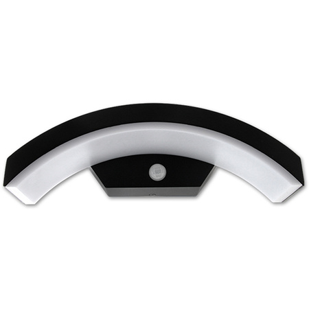 Kinkiet Ogrodowy Elewacyjny Lampa Ścienna LED 9W z Czujnikiem Ruchu i Zmierzchu Czarna BELLA