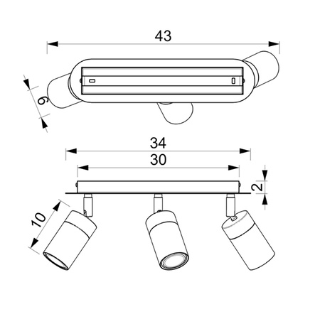 Lampa sufitowa JOKER NIEBIESKI ZŁOTY 3 x GU10 MILAGRO Metal styl nowoczesny