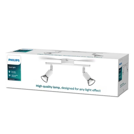 Lampa Sufitowa Reflektor 2x GU10 Biała Limbali Philips