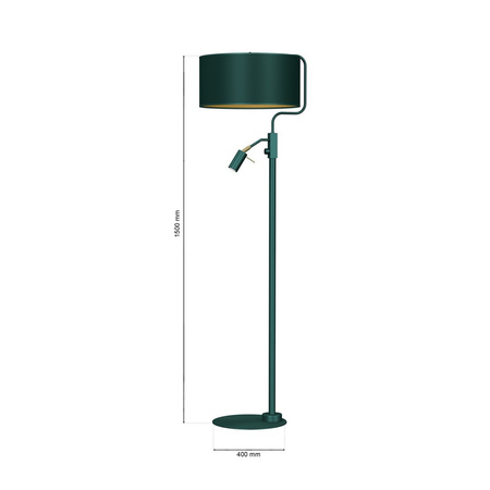 Lampa Stojąca Podłogowa VERDE Zielona 1xE27 + 1x mini GU10 Milagro