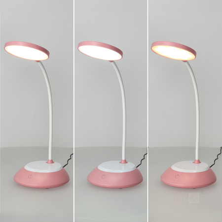 Lampka Biurkowa Stołowa LED 5W 200lm CCT 270° Akumulatorowa Różowa Visua Kobi