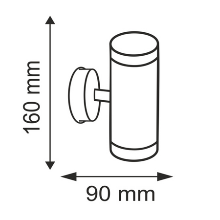 Kinkiet Ogrodowy Lampa Elewacyjna góra dół LED 2xGU10 OLIMP Podwójna Srebrna - GOLDLUX (Polux)