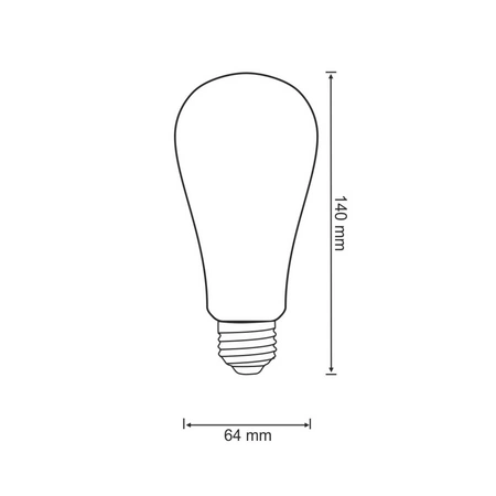 Żarówka LED E27 ST64 7,5W = 75W 1055lm 3000K Ciepła 360° Filament GOLDLUX (Polux)