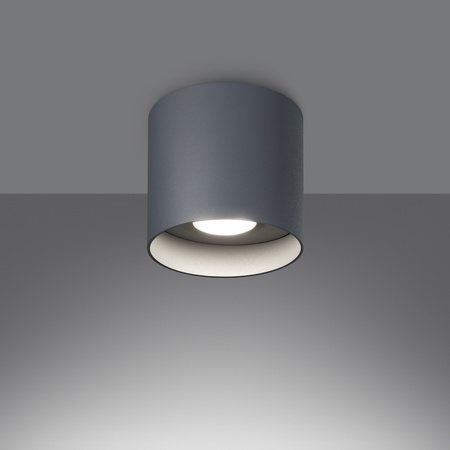Lampa Sufitowa Oprawa Natynkowa SPOT TUBA GU10 Cylindryczna Szara Minimalistyczna Mika Sollux