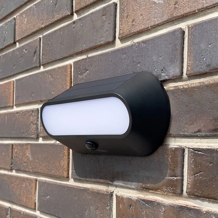 Naświetlacz Lampa Solarna z Czujnikiem 500lm 5000K Neutralna 120° 3.2V IP54 IK07 Natynkowy Czarny VIDEX