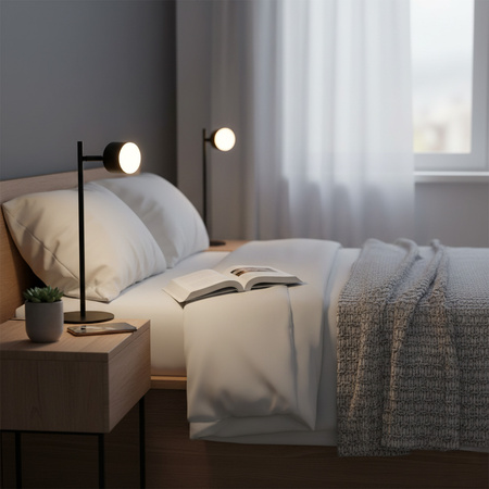 Lampka Biurkowa Stołowa LED 4,2W KUBIK Czarny 3000K GOLDLUX