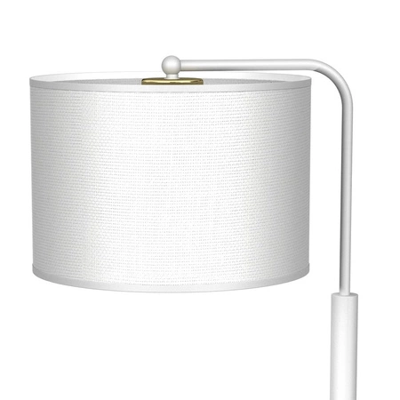 Lampka Biurkowa Stołowa ALBION Biała Tkanina 1xE27 Milagro