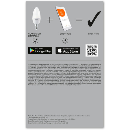 Żarówka LED E14 Świeczka 4.9W = 40W 470lm Ściemnialna SMART+ WiFi Candle Ledvance