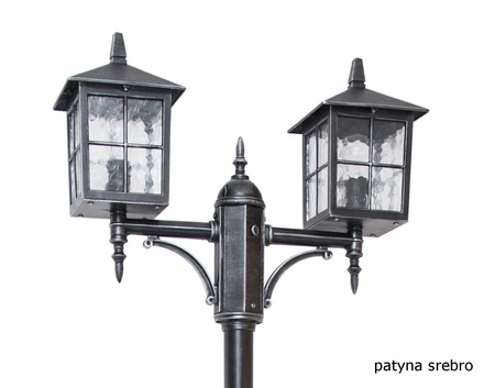 Lampa Ogrodowa Zewnętrzna Słupek LATARNIA E27 Wenecja OGMWN 2 KW 180-280cm czarny Su-Ma