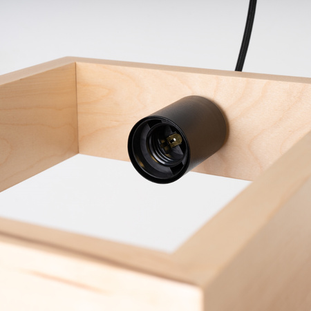 Lampa Sufitowa Wisząca Zwis E27 Żyrandol Kwadratowa Brązowa Skandynawska Aries Sollux