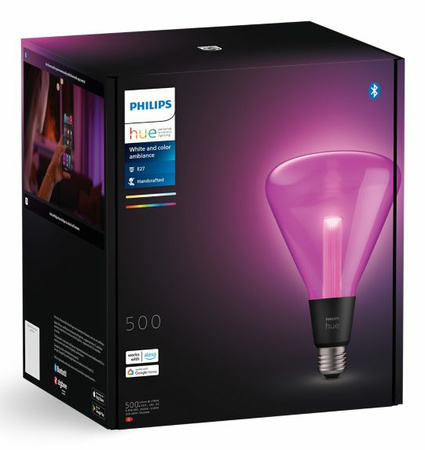 Żarówka LED E27 Trójkątna 6.8W = 60W 500lm 2000-6500K CCT + RGB FILAMENT SMART Inteligentna Bluetooth ZigBee White and Color Ambiance Philips HUE