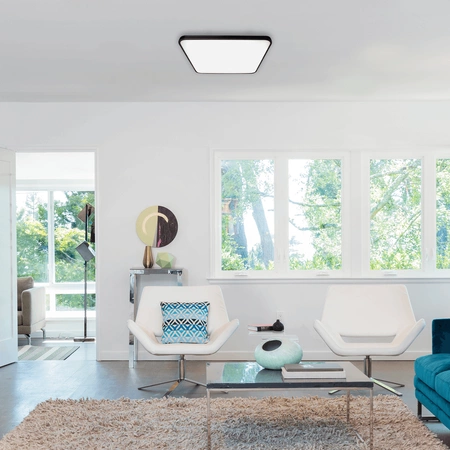 Plafon LED Lampa Sufitowa Natynkowa Czarny kwadratowy FABIO 23W 37 cm 4000K Milagro