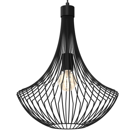 Lampa Wisząca Sufitowa CESTA Czarna 1xE27 Milagro