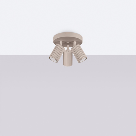 Lampa Sufitowa Plafon 3x GU10 Aluminiowa Taupe Karbon Deep Space SL.1768 Sollux