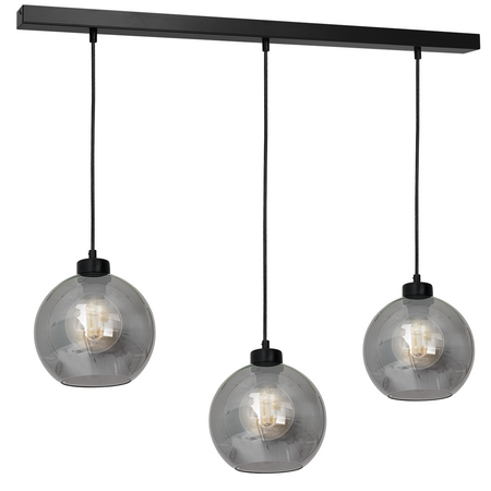 Lampa wisząca SOFIA 3xE27 MLP65800 Przydymiony Klosz Kula Milagro Metal + Szkło