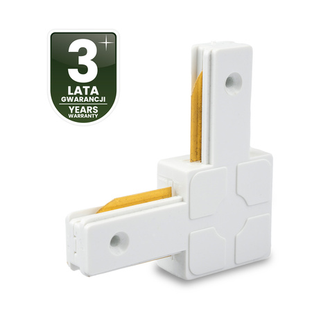 Łącznik Kątowy Narożny Biały do Listew Szynowych Jednofazowych Szynoprzewodów LUMILED