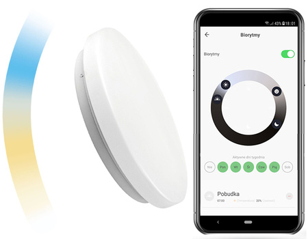 Plafon LED Lampa Sufitowa Natynkowa 36W CCT SPECTRUM SMART TUYA WiFi 49cm