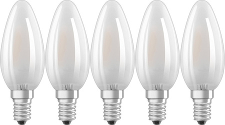 5x Żarówka LED B35 Świeczka E14 4W = 40W 470lm 2700K Ciepła 300° BASE Osram