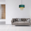 Lampa wisząca ALMERIA 1xE27 Elegancka Sznury Korali Zielona MLP6451 Milagro Metal + Tworzywo sztuczne+ Tkanina