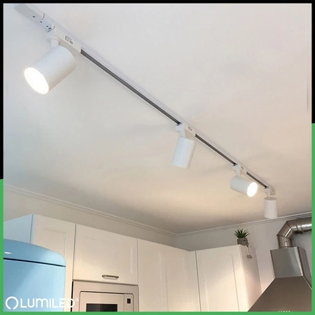 Zestaw Szyna Oświetleniowa Szynoprzewód 1m + 4x Reflektor Szynowy SAGI GU10 Biały LUMILED