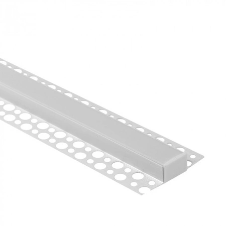 Profil Aluminiowy LED do Płyt GK Gipsowych REGIPS Szeroki Podpłytkowy do Glazury Biały 1m z Kloszem Mroźnym do Taśm LED + Zaślepki seria GNS Ecolight