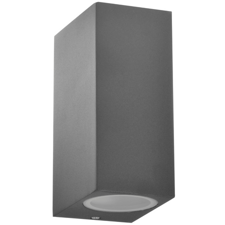 Kinkiet ogrodowy zewnętrzny góra dół na LED 2x GU10 BOSTON GOLDLUX (Polux) ALUMINIUM SZARY