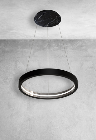 Lampa wisząca CASSIOPEIA 8,5W LED Okrągła Rama Czarny Chrom MZ5043 Milagro by Maciej Zień
