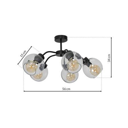Lampa Sufitowa SOFIA CLEAR 5xE27 Milagro