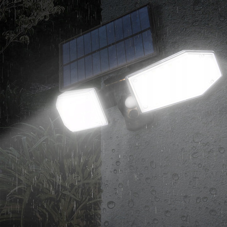 Naświetlacz solarny lampa 78x LED 15W 450lm Zimna czujnik ruchu IP65